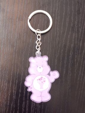 Care Bears Lavender Purple Share Bear Acrylic Keychain Bag Accessory